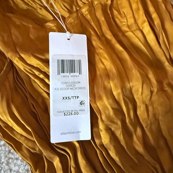 Eileen Fisher cupro scoop neck crinkle dress Size XXS - Picture 5 of 5